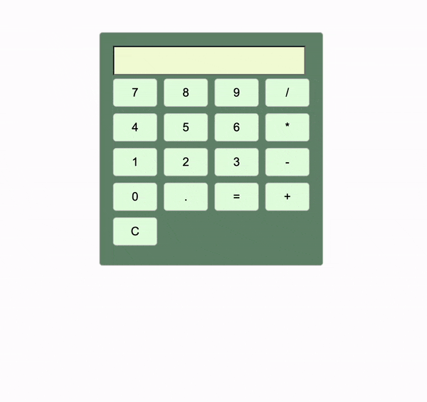 gif demonstrating calculator project